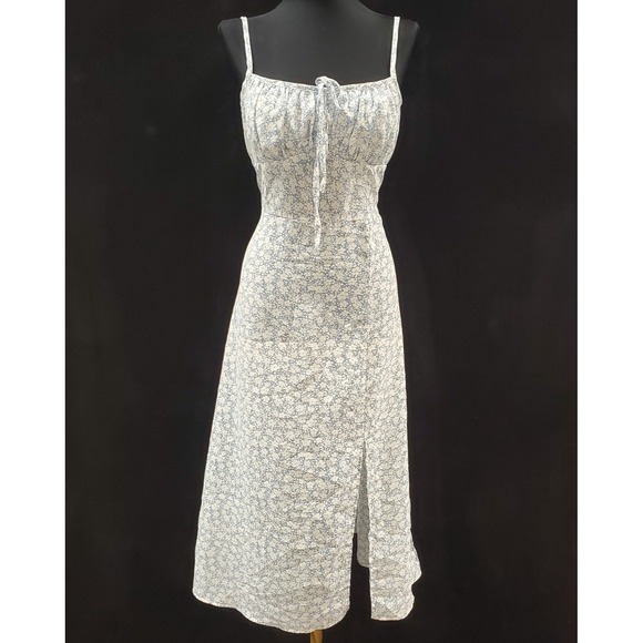 SHEIN Dresses & Skirts - Shein Womens Dainty Floral Babydoll Milkmaid Midi Dress‎ Size 4 Blue Coquette